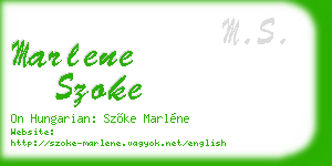 marlene szoke business card